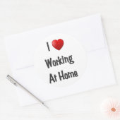 私の家で働いているハート ラウンドシール (封筒)