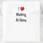 私の家で働いているハート ラウンドシール (バッグ)