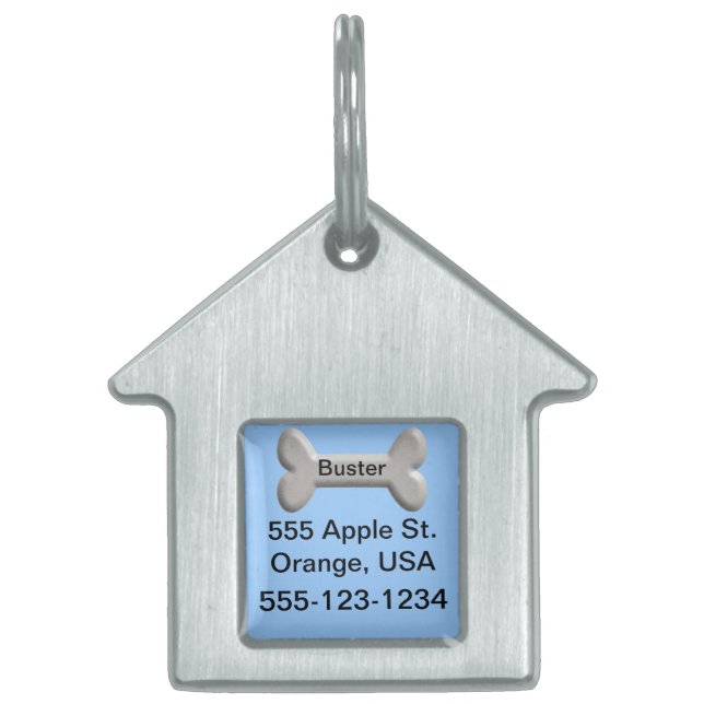 私の家のパーソナライズされた犬ラベル ペットネームタグ (正面)