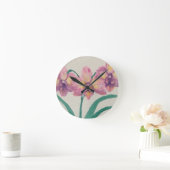 私の家の素敵なランと壁絵画時計 ラウンド壁時計 (ホーム)