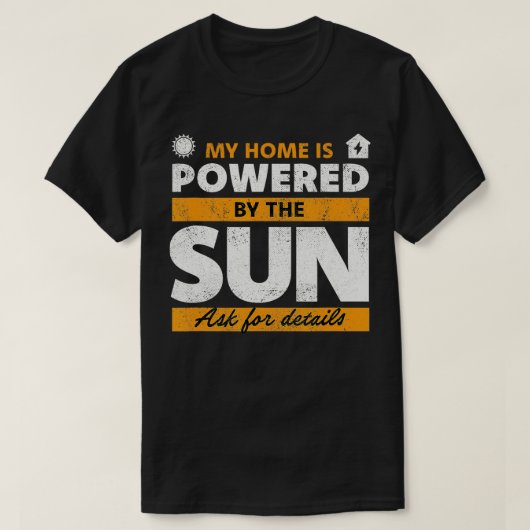 私の家はサンパネルで動太陽のく Tシャツ (デザイン正面)