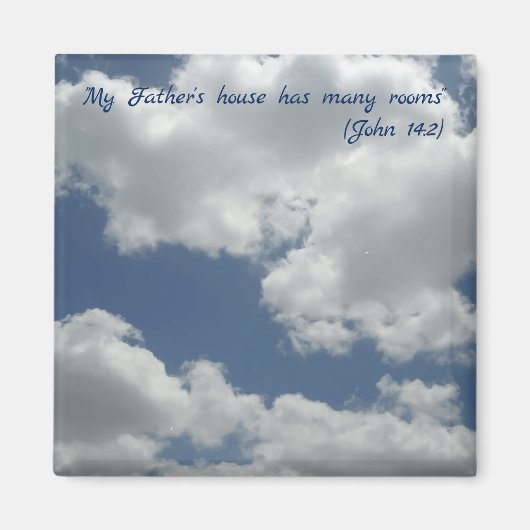 私の家は父の多くの部屋を持っているバイブル・バース マグネット (正面)