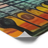 私の家は町にある | AIアートポスター ポスター (角)