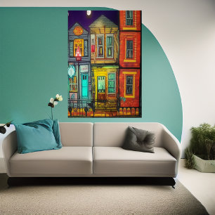 私の家は町にある   AIアートポスター ポスター