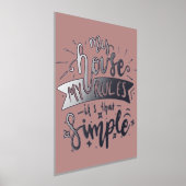 私の家は私のルールおもしろいママ引用文 箔ポスター (レイダウン)