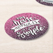 私の家は私のルールそのシンプルカスタム ラウンドペーパーコースター (アングル)