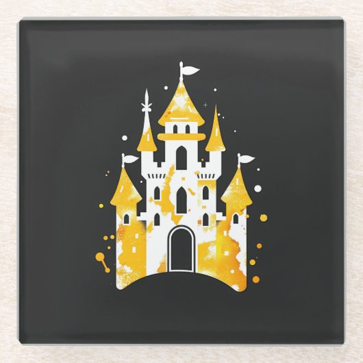 私の家は私の城 ガラスコースター (正面)