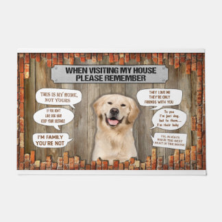 私の家を訪れる時はゴールデンリトルを思い出しなさい ドアマット