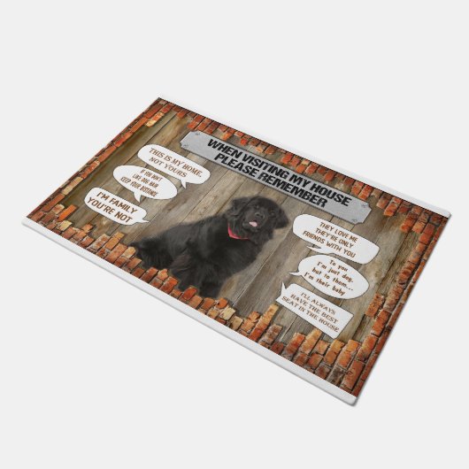 私の家を訪れる時はニューファンドランを思い出して ドアマット (アングル)