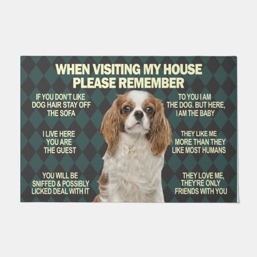 私の家を訪れる時はペットを思い出して下さい ドアマット (正面)