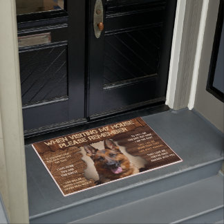 私の家を訪れる時は忘れないでね、ドッグマット ドアマット