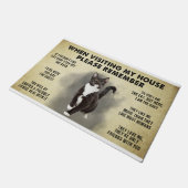 私の家を訪れる時は猫の値リストを覚えてほしい ドアマット (アングル)