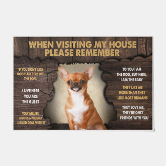 私の家を訪問する場合は、Chihuahuaを覚えて下さい ドアマット