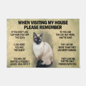 私の家を訪問する時は思い出してカスタム下さい ドアマット (正面)