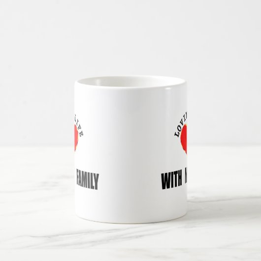 私の家族との愛情のある生命 コーヒーマグカップ (中央)