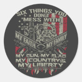 私の家族と一緒に散らかす6つの事を、私の旗 ラウンドシール (正面)