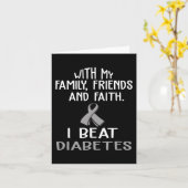 私の家族と信仰と私のビート糖尿病 カード (黄色い花)