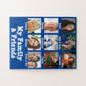 私の家族と友人の名前とフォトブルー認知症 ジグソーパズル (横)