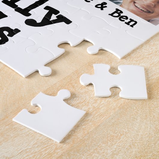 私の家族と友人の名前と写真の白の認知症 ジグソーパズル (側面)