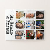 私の家族と友人の名前と写真の白の認知症 ジグソーパズル (横)