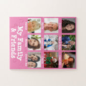 私の家族と友人の名前&フォトピンク認知症 ジグソーパズル (横)