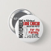 私の家族のための肺癌の認識度月 缶バッジ (正面&裏面)