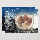 私の家族のクリスマス　写真カード　スノーグローブマジック シーズンカード (正面/裏面)