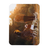 私の家族のシックな書道休日の写真 マグネット (縦)