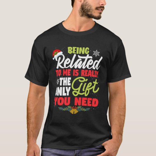 私の家族のジョークおもしろいクリスマスギに関係している Tシャツ (正面)