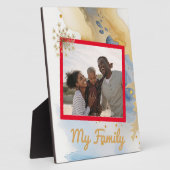 私の家族のテーブルトップのプラークは8x10イーゼル付き フォトプラーク (側面)