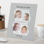 私の家族の写真は白と灰色 台座サイン (インサイチュ)