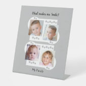 私の家族の写真は白と灰色 台座サイン (正面)