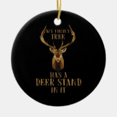 私の家族の木には鹿のスタンドがある狩り セラミックオーナメント (正面)
