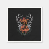 私の家族の木は鹿のスタンドを持っている狩り スタンダードカクテルナプキン (正面)