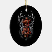 私の家族の木は鹿のスタンドを持っている狩り セラミックオーナメント (右)