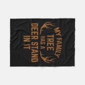 私の家族の木は鹿のスタンドを持っている狩り フリースブランケット (正面(横))