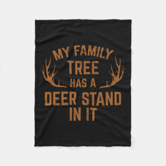 私の家族の木は鹿のスタンドを持っている狩り フリースブランケット