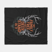 私の家族の木は鹿のスタンドを持っている狩り フリースブランケット (正面(横))