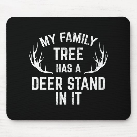 私の家族の木は鹿のスタンドを持っている狩り マウスパッド (正面)