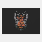 私の家族の木は鹿のスタンドを持っている狩り ラッピングペーパーシート (正面)