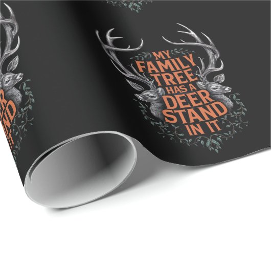 私の家族の木は鹿のスタンドを持っている狩り ラッピングペーパー (ロールコーナー)