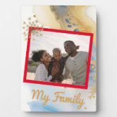 私の家族のTabletopプラークは5x7イーゼルで フォトプラーク (正面)
