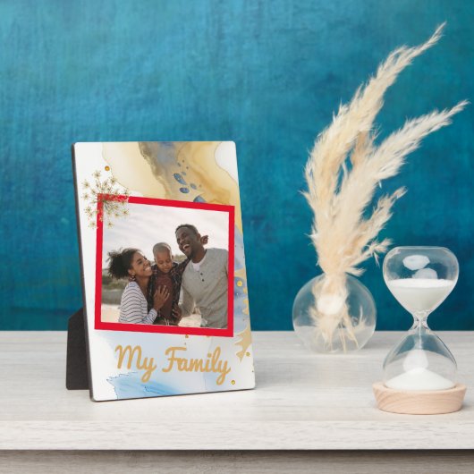 私の家族のTabletopプラークは5x7イーゼルで フォトプラーク (側面)