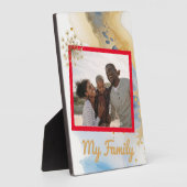 私の家族のTabletopプラークは5x7イーゼルで フォトプラーク (側面)