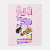 私の家族への愛 | 自分の写真を作成する フリースブランケット (正面)