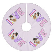 私の家族への愛 | 自分の写真を作成する ブラッシュドポリエステルツリースカート (正面)