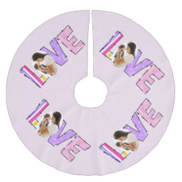 私の家族への愛 | 自分の写真を作成する ブラッシュドポリエステルツリースカート