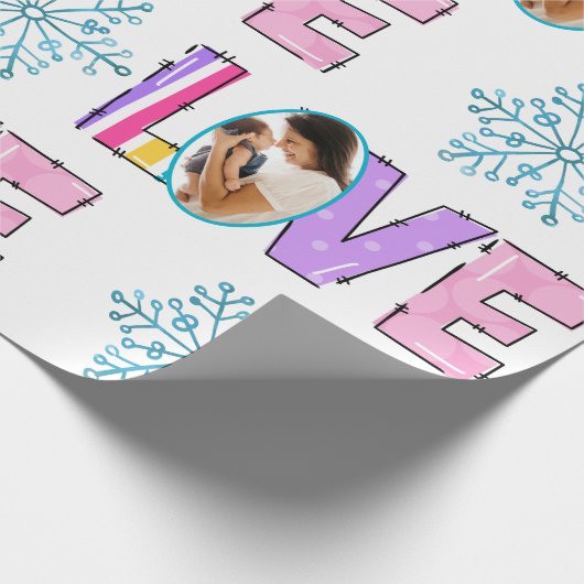 私の家族への愛 | 自分の写真を作成する ラッピングペーパー (角)