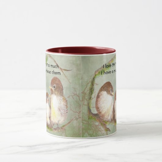 私の家族を愛する私のおもしろい引用文マグ マグカップ (中央)