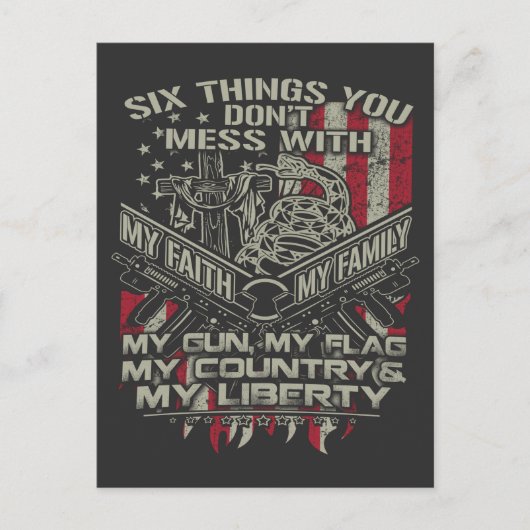 私の家族、国旗に手を触れるな ポストカード (正面)